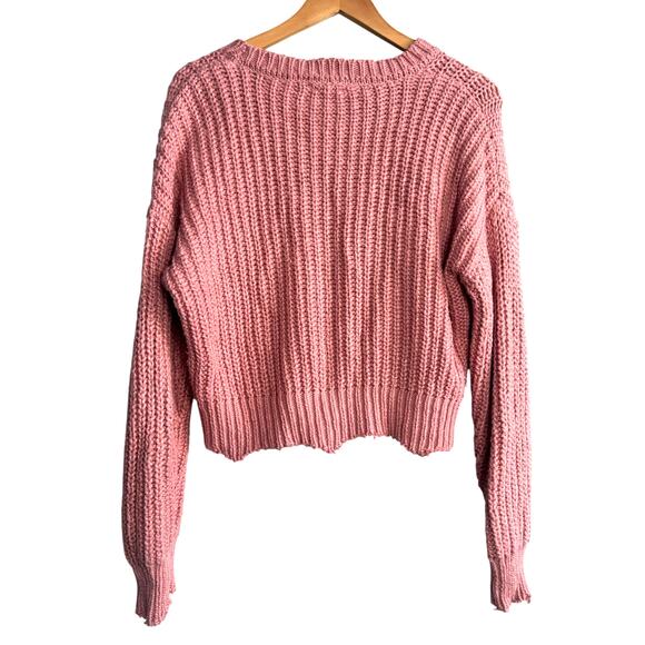 Blank Paige Pink Chunky Knit “Sundaze” Cropped Sweater | Medium - Picture 3 of 5